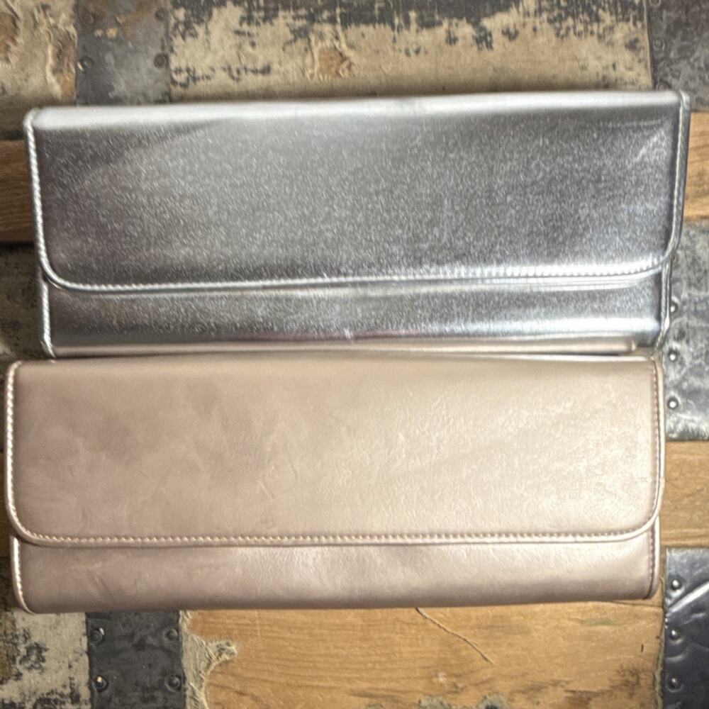 Aldo Clutch Bag (x2) Shiny Silver, Matte Rose Gold